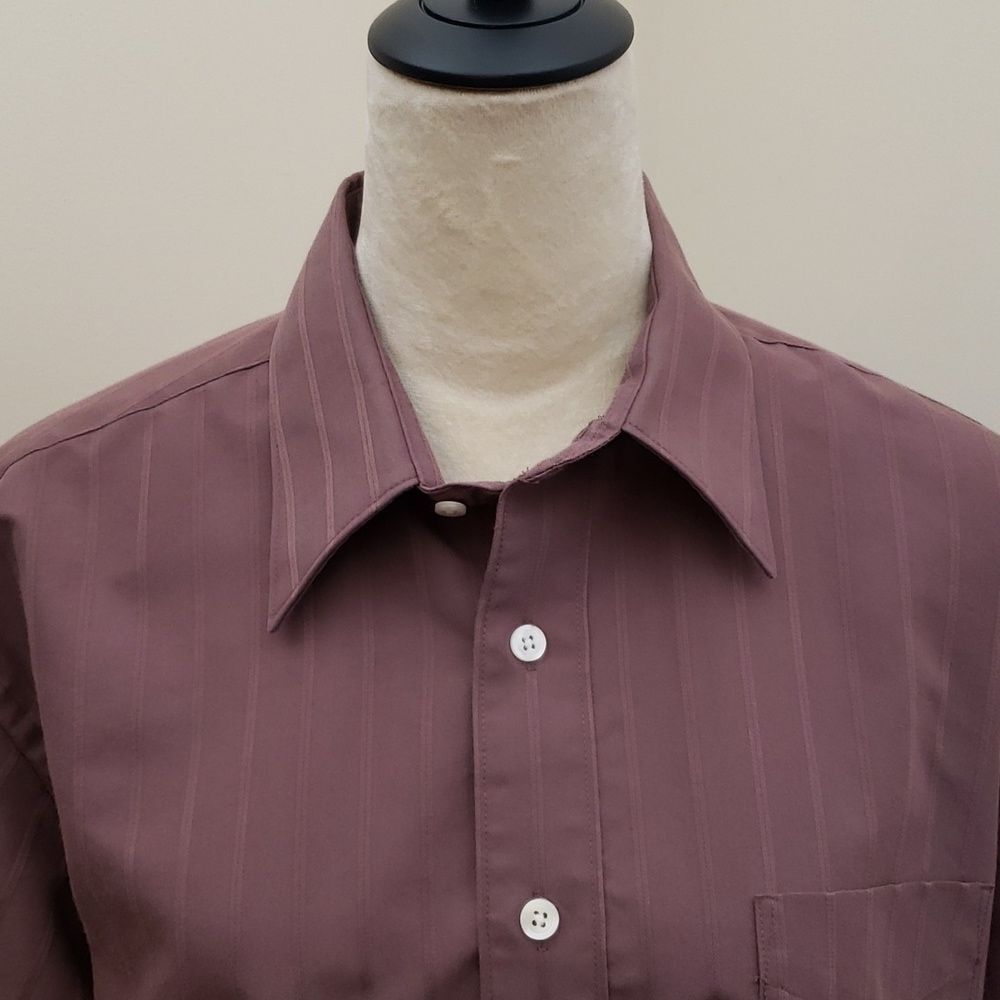 Men's David Taylor Dusty Purple Button Down Long Sleeve Shirt, 16 1/2", 36/37